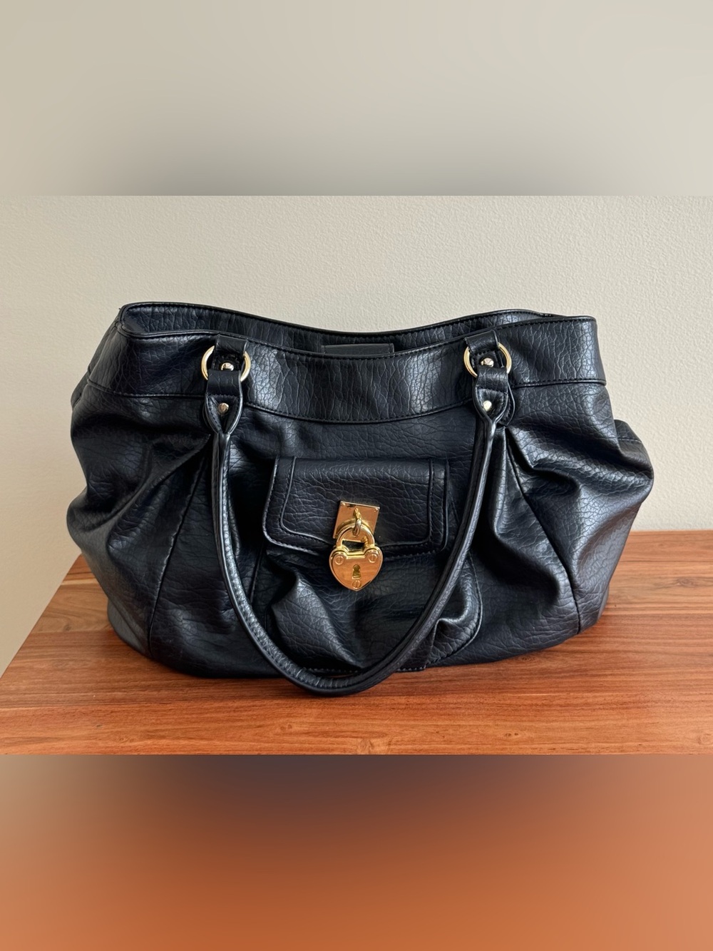 Juicy Couture Black Shoulder Bag with Gold Lock